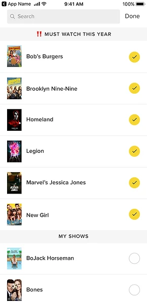 Add shows screen with pain-point annotations