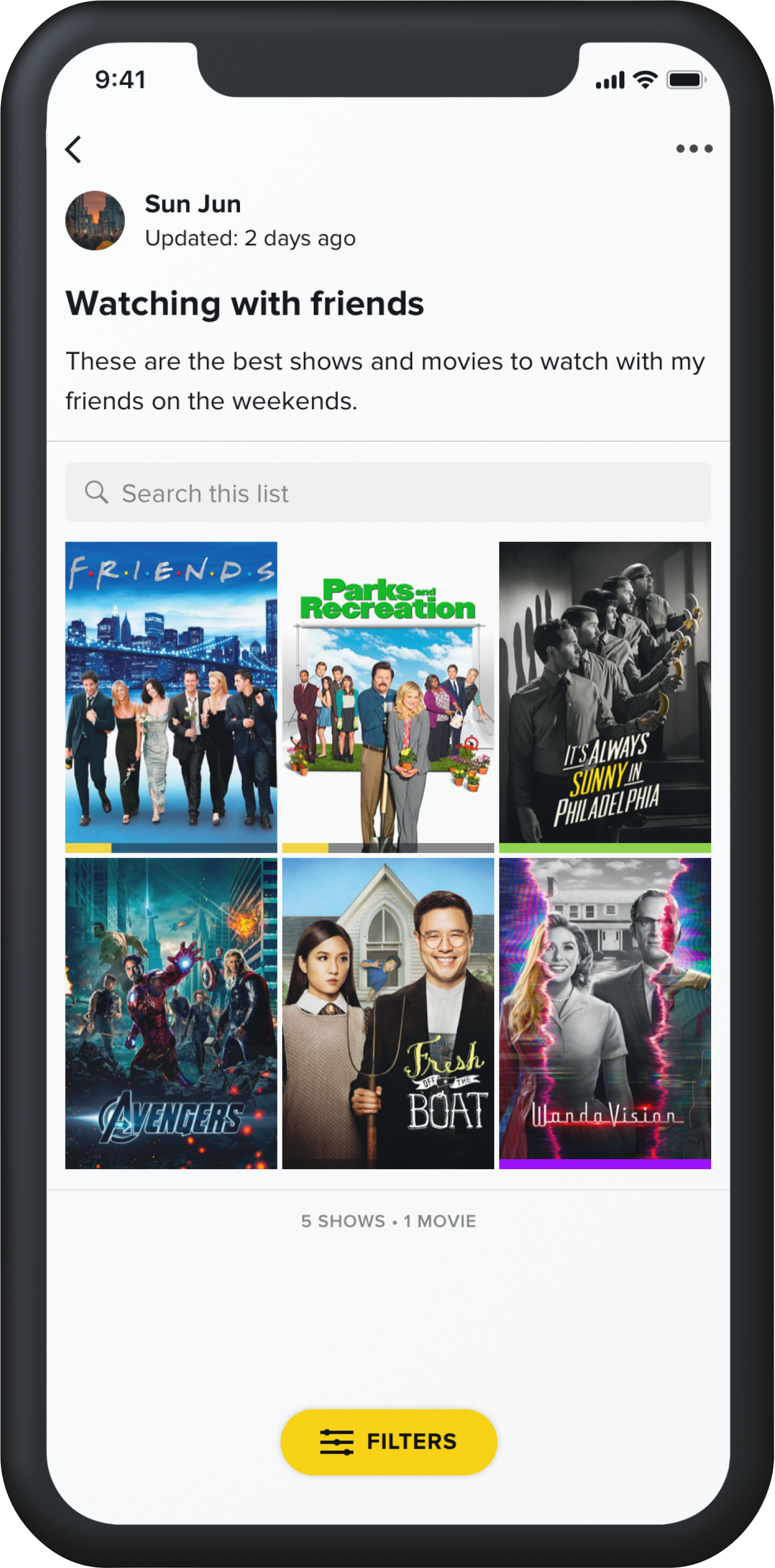 Watching with Friends shared list