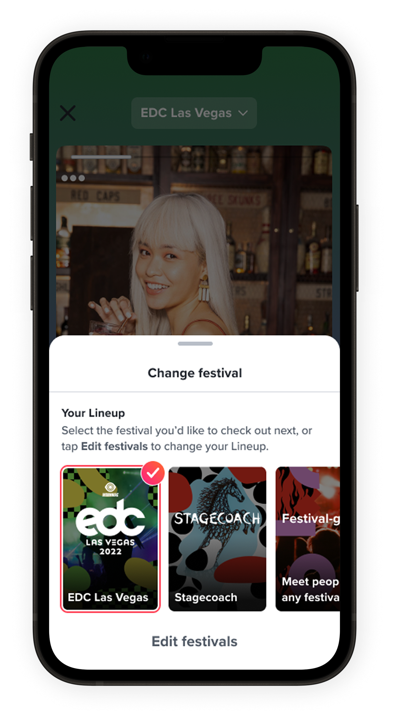 Final design: edit festivals and Lineup overview