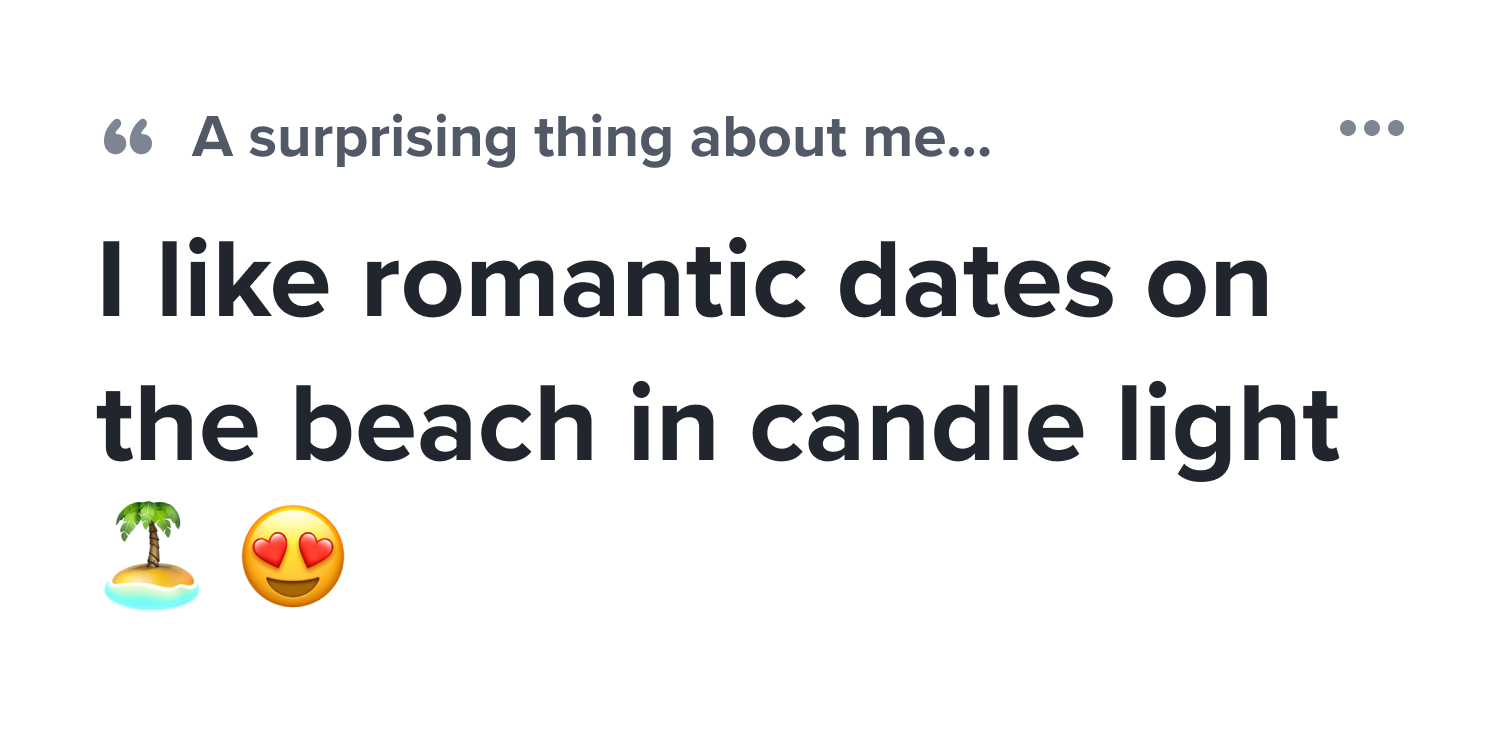 Tinder Prompts feature example