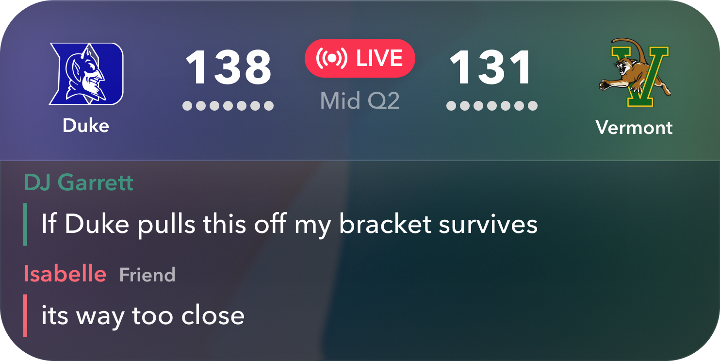 Topic Chats live activity widget detail