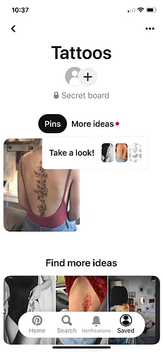 Pinterest walkthrough of adding more ideas to the board