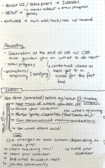 More notes and ideas from individual brainstorming